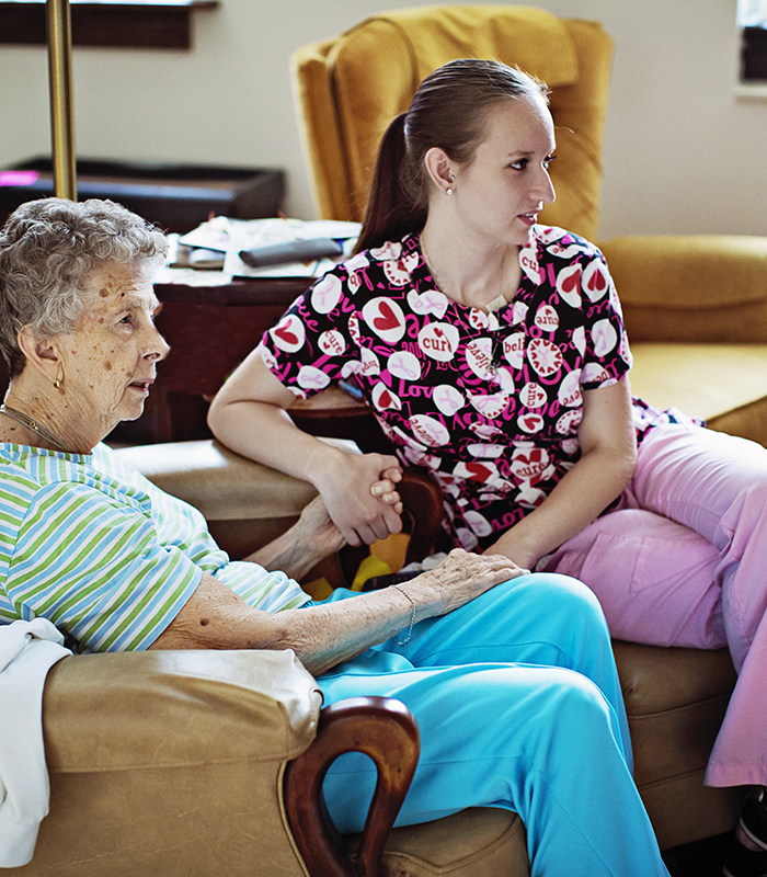 Elderly In-Home Care patient sitting down at home